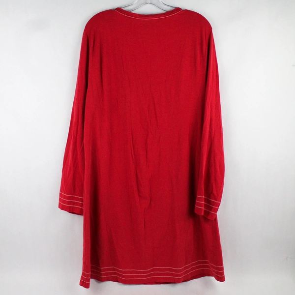 Soma Intimates Women's Large Red Long Sleeve Knee Length Night Gown