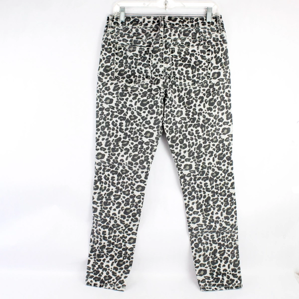 LOFT Modern Skinny Jeans Women's Size 26/2 Leopard Pattern Denim Gray