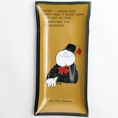 Houze Art Glass Trinket Dish By William Box Mid Century Humor Cartoon