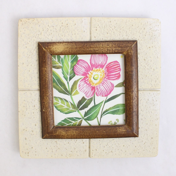 Lot of 3 Floral Garden-Themed Desk Photo Frames Varied Photo Sizes