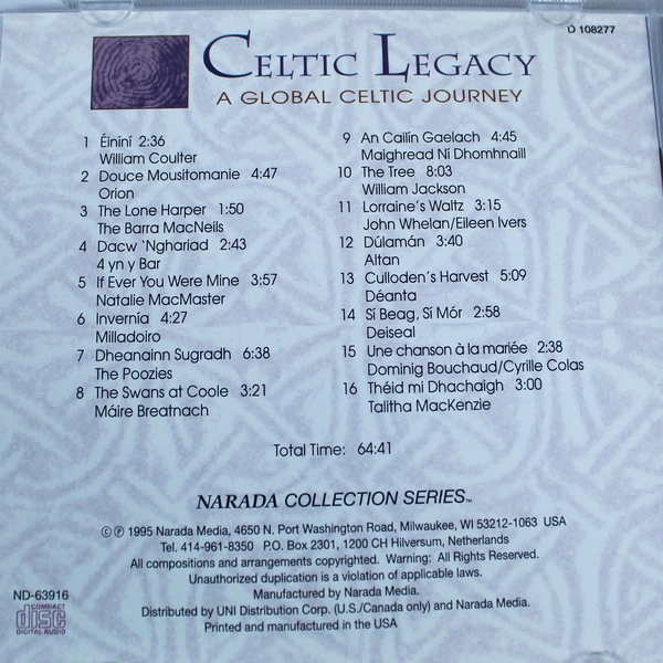 Celtic Legacy: A Global Celtic Journey CD - Pre-Owned, Crack in Case