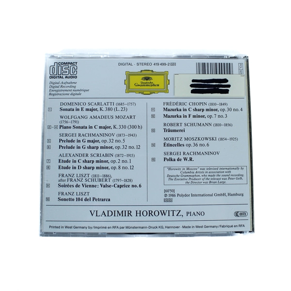 Horowitz in Moscow CD 1986 Digital Stereo DGG 4194991 Good Condition