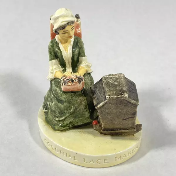1951 Sebastian Miniature Colonial Lace Maker Figurine 2.5" Good Condition