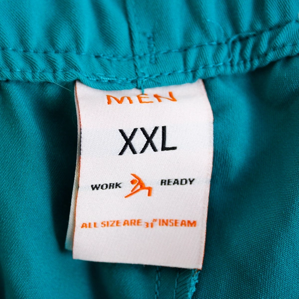 Work Ready Scrub Pants Men's XXL Blue Stretch Drawstring Beltloops