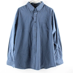 Dockers Blue Stripped Button Down Long Sleeve Dress Shirt Men's Size XL