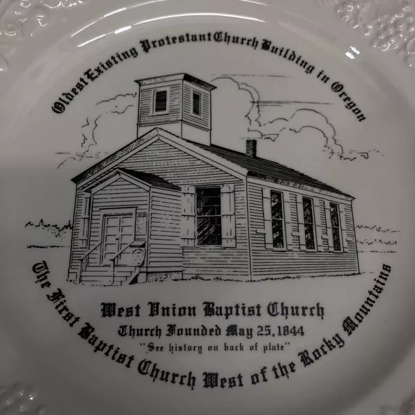 1959 Homer Laughlin Oldest Existing Protestant Church Building In Oregon Plate