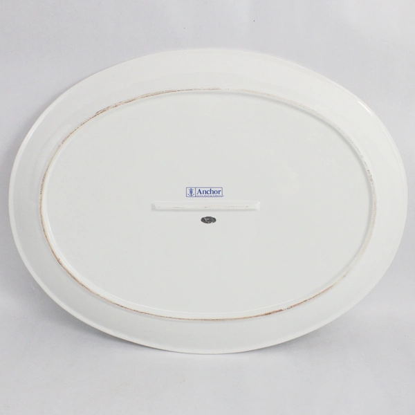 Snowflake by Anchor Hocking 16.25" Oval Serving Platter Blue Snowflakes