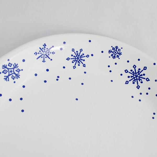 Snowflake by Anchor Hocking 16.25" Oval Serving Platter Blue Snowflakes