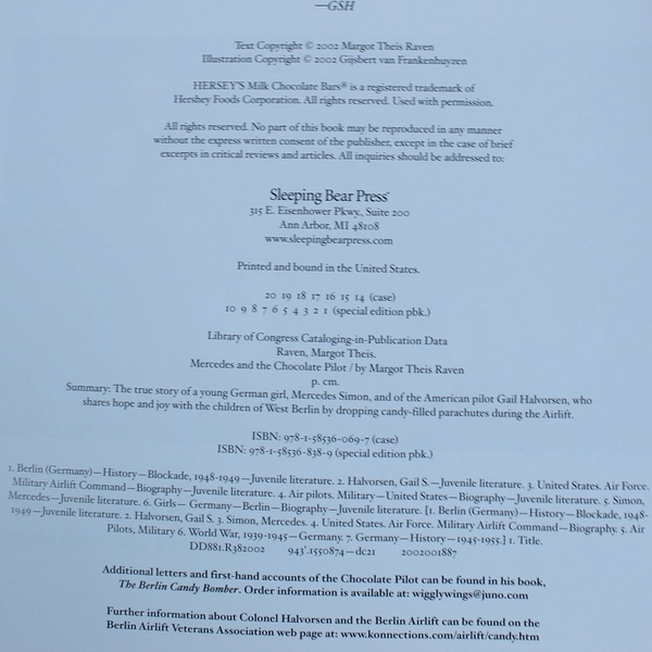 Mercedes and the Chocolate Pilot by Margot Theis Raven 2002 Special Edition