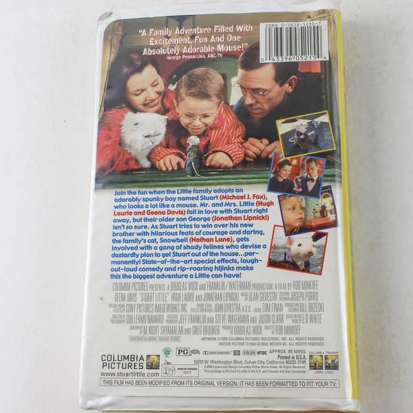 Stuart Little VHS 2000 Clamshell Case Columbia Pictures Rated PG Family