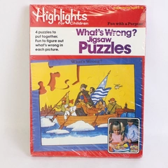 Set of 4 VTG Highlights for Children Whats Wrong Jugsaw Puzzles Ages 4-10