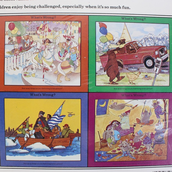 Set of 4 VTG Highlights for Children Whats Wrong Jugsaw Puzzles Ages 4-10