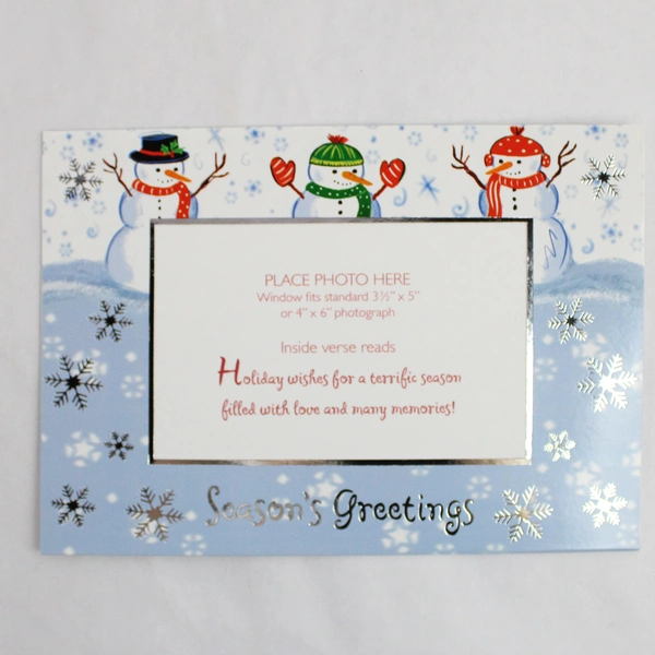 Set of 10 Fantus Paper Products Snowman Christmas Photo Cards