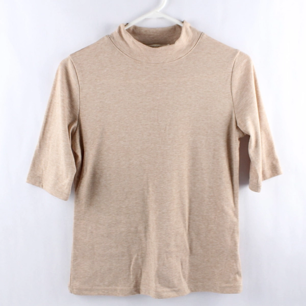 Liyo Hon Beige Pink Short Sleeve Top Women's Size Small