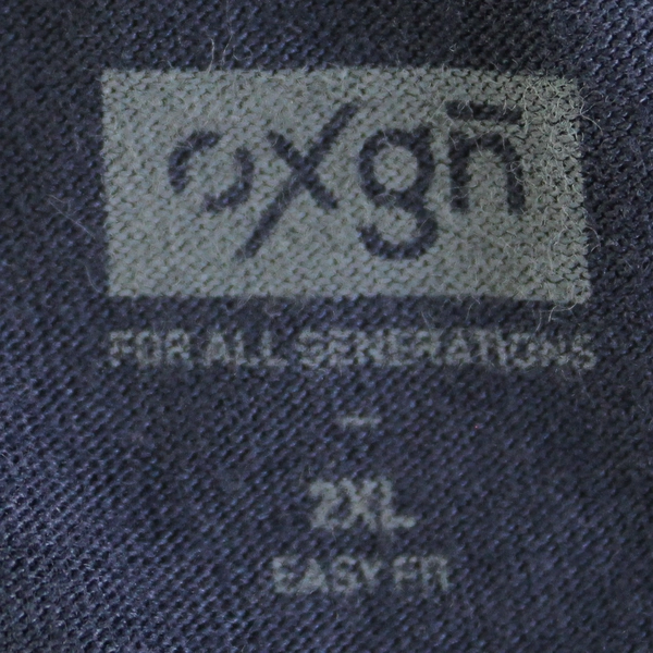 OXGN T-Shirt Adult Size XXL Easy Fit Navy Cotton Blend