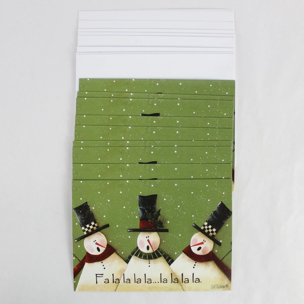 Lot of 9 Crown Point Graphics Snowman Christmas Cards With Envelopes