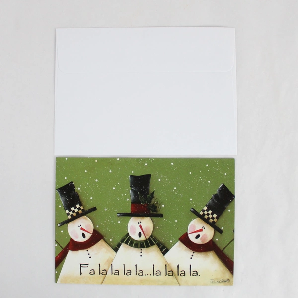 Lot of 9 Crown Point Graphics Snowman Christmas Cards With Envelopes