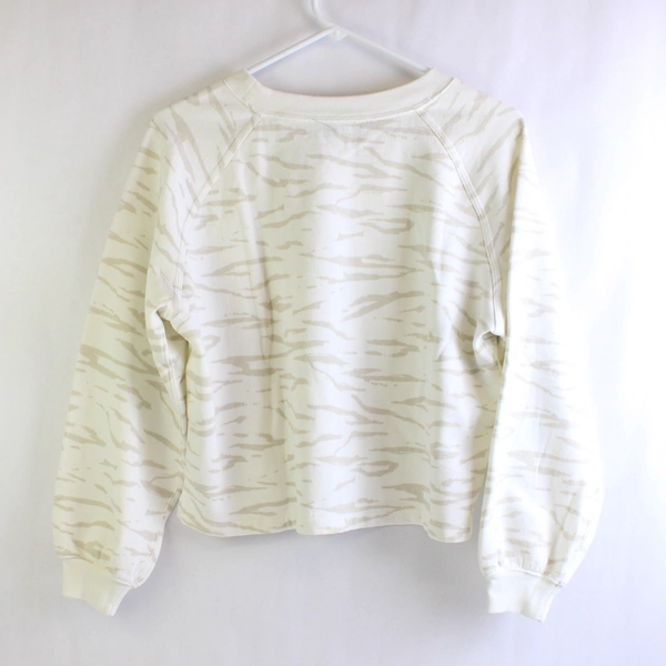 Abercrombie & Fitch White Zebra Print Pullover Women's Small