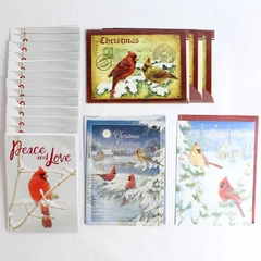 Lot of 21 Cardinal Christmas Greeting Cards With Envelopes