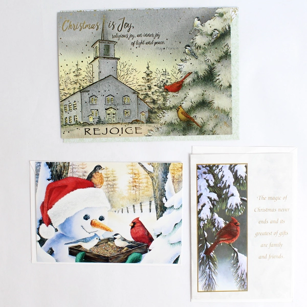 Lot of 21 Cardinal Christmas Greeting Cards With Envelopes