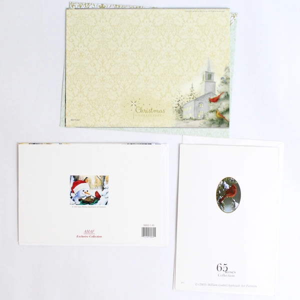 Lot of 21 Cardinal Christmas Greeting Cards With Envelopes