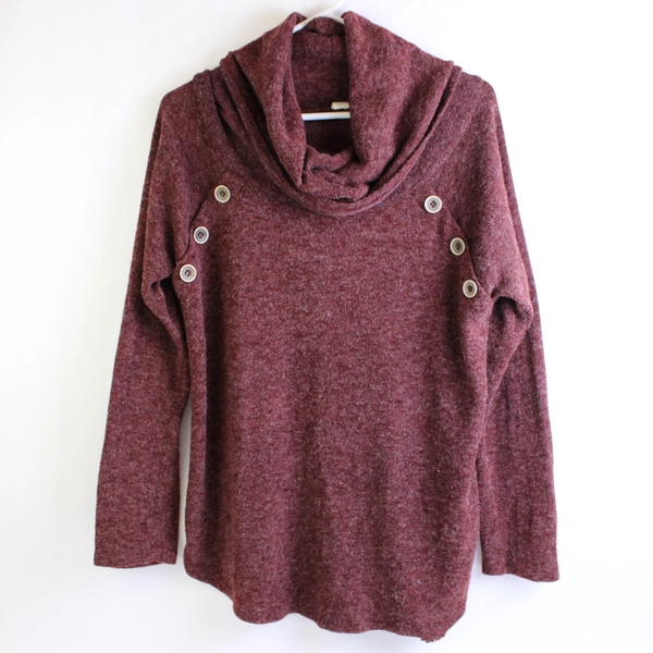 CY Fashion Red Turtleneck Sweater Women's Medium