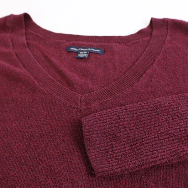 American Eagle Outfitters Oversized V-Neck Pullover Sweater Red Women's XS