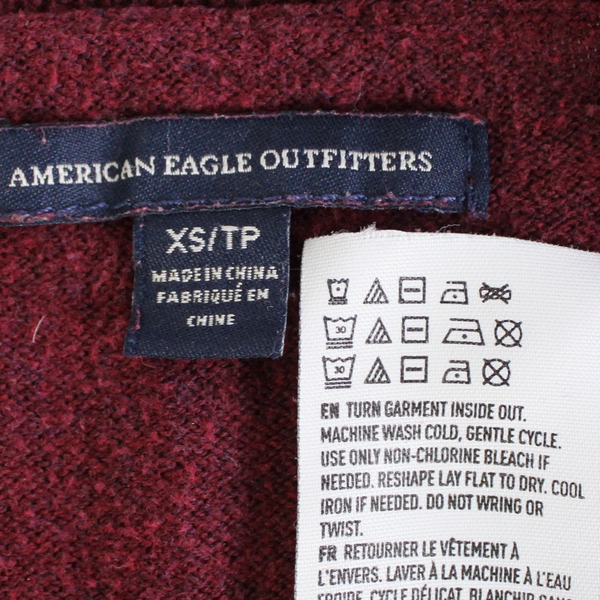 American Eagle Outfitters Oversized V-Neck Pullover Sweater Red Women's XS