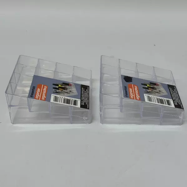 Lot of 2 Essentials Multi Compartment Organizer For Makeup Or Other Small Items
