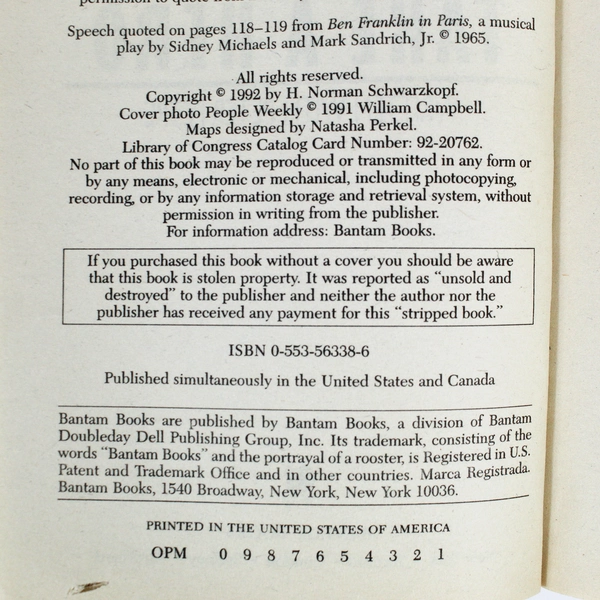 It Doesn't Take a Hero: Autobiography of Gen. Norman Schwarzkopf PB 1992