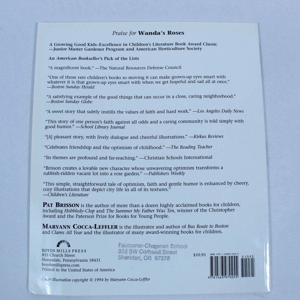 Wanda's Roses by Pat Brisson 1994 1st Edition Paperback - Boyds Mills Press