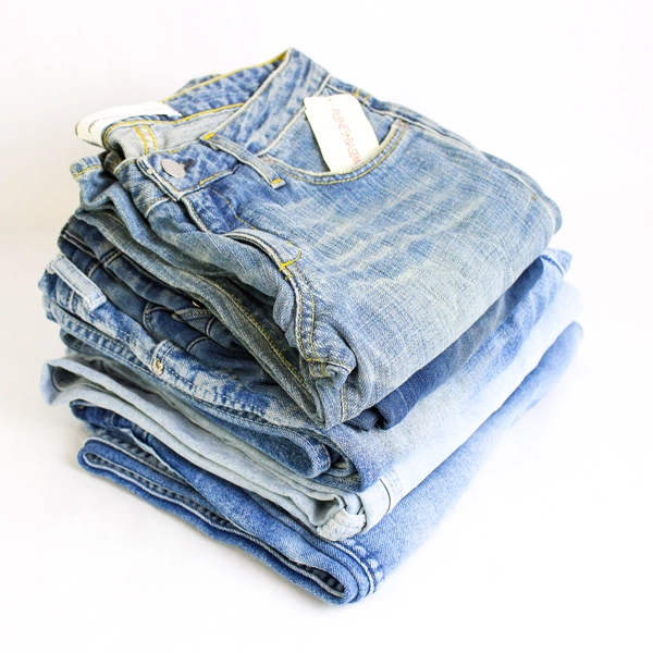 Lot of 5 Denim Blue Jeans For Fabric Cutters Only, Do It Yourself Arts Crafts