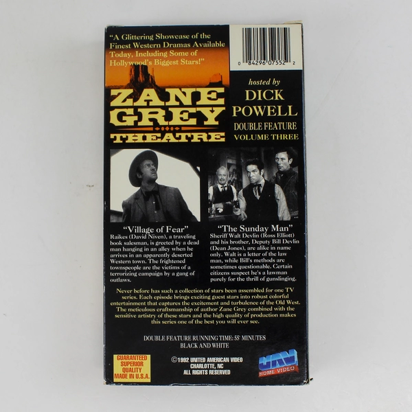 Zane Grey Theatre Volume 3 VHS 1992 David Niven