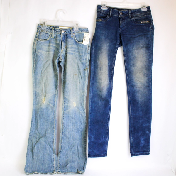 Lot of 5 Denim Blue Jeans For Fabric Cutters Only, Do It Yourself Arts Crafts