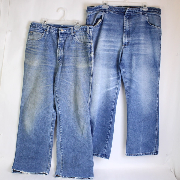 Lot of 5 Denim Blue Jeans For Fabric Cutters Only, Do It Yourself Arts Crafts