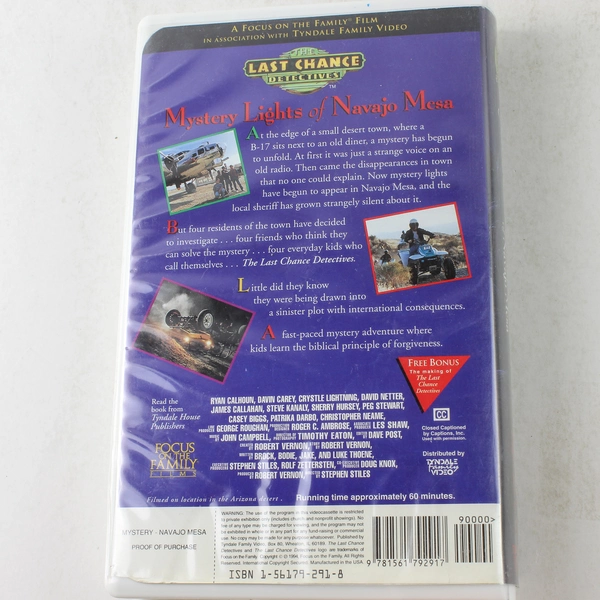 The Last Chance Detectives: Mystery Lights of Navajo Mesa VHS - 1994 Clamshell