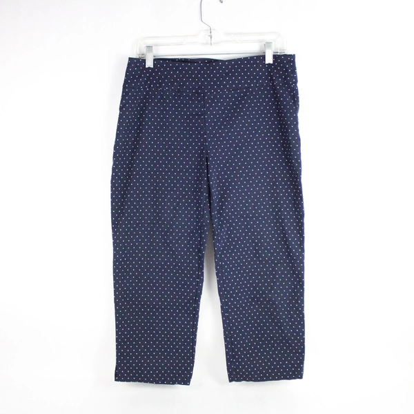 Zac & Rachel Navy Polka Dot Capri Pants Women's Size 10