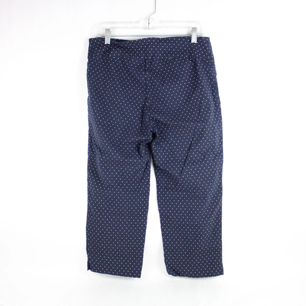 Zac & Rachel Navy Polka Dot Capri Pants Women's Size 10