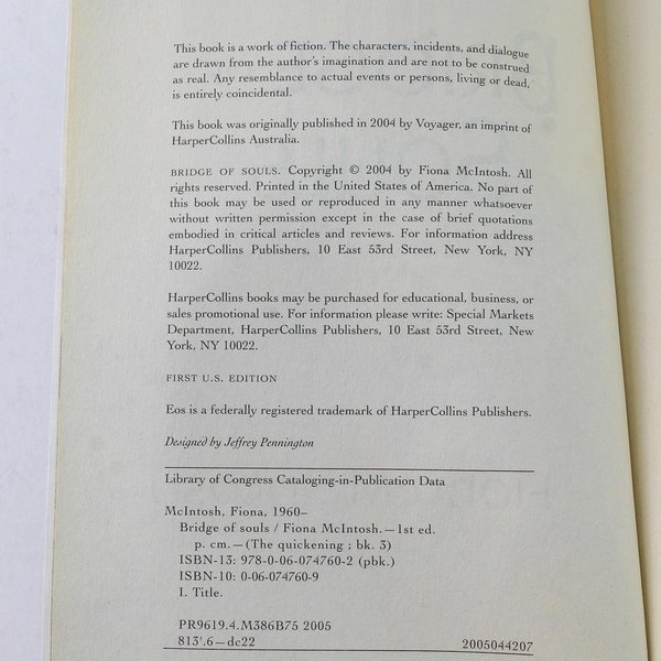 Bridge of Souls by Fiona McIntosh 2004 Paperback - Good Condition