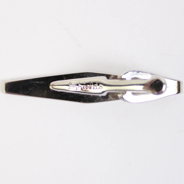 Lot of 2 Silver-Tone Tie Clips by Speidel and Shields