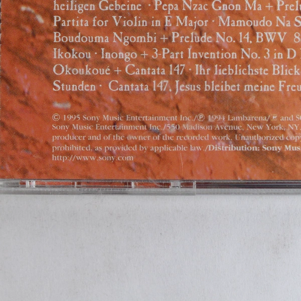 Lambarena Bach to Africa CD 1995 Sony Classical Music Distribution USA