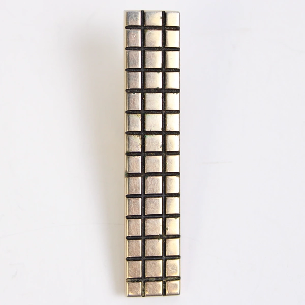Vintage Hickok Grid Design Gold-Tone Metal Tie Clip