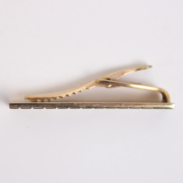 Vintage Hickok Grid Design Gold-Tone Metal Tie Clip