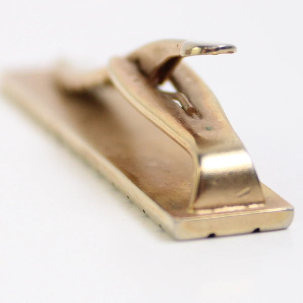 Vintage Hickok Grid Design Gold-Tone Metal Tie Clip