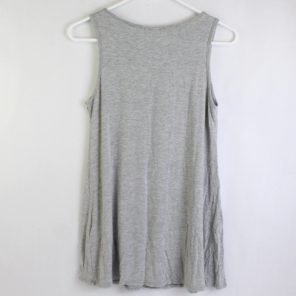 12PM by Mon Ami Women's Size Small Gray Tank Top w/ American Flag