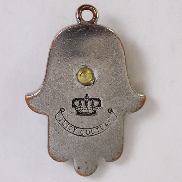 Juicy Couture Silver and Gold-Tone Metal Bedazzled Hamsa Hand Charm Flawed