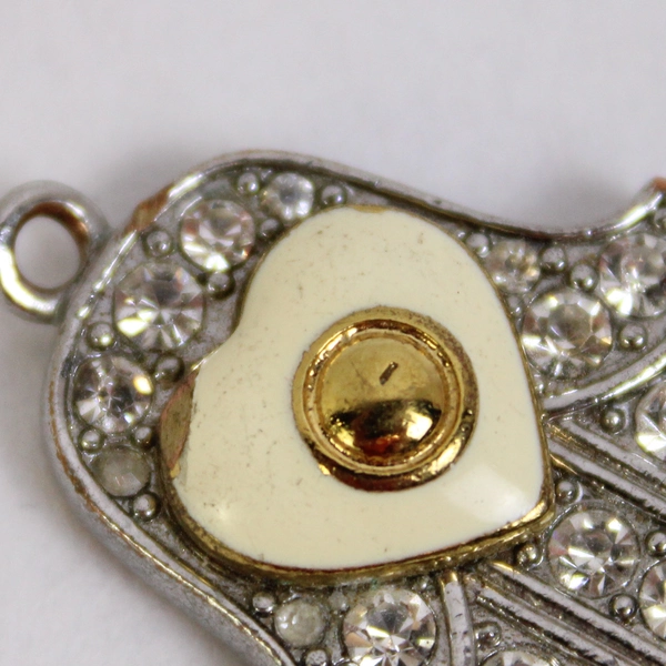 Juicy Couture Silver and Gold-Tone Metal Bedazzled Hamsa Hand Charm Flawed