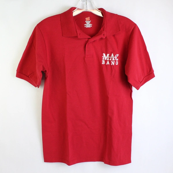 Hanes Polo Shirt Red Short Sleeve Size Small MAC McMinnville High School Band