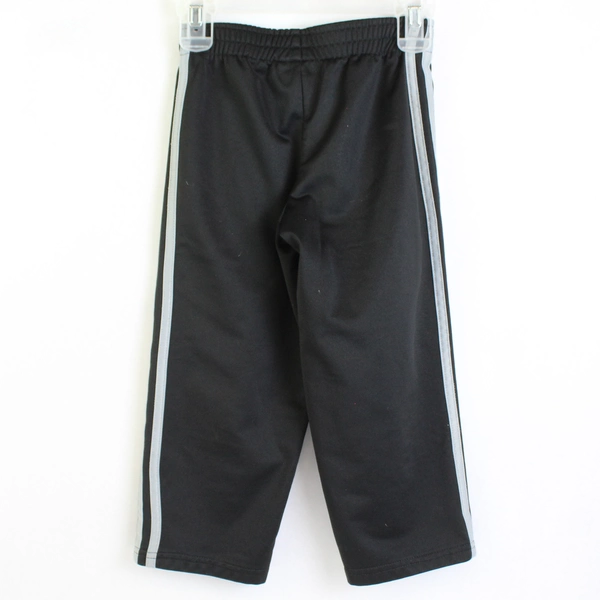 ADIDAS Boy's Black 4T Joggers with Gray Stripes