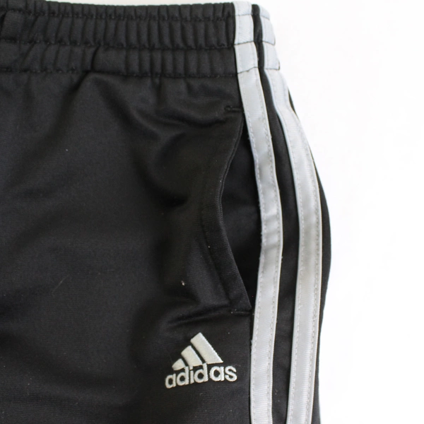 ADIDAS Boy's Black 4T Joggers with Gray Stripes